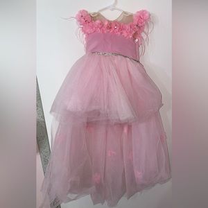 Toddler girls pink high-low dress